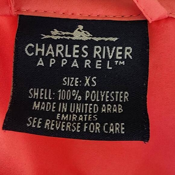 Charles River Pack-N-Go Pullover Hooded Windbreaker Rain Jacket Pink Womens XS - Picture 5 of 6